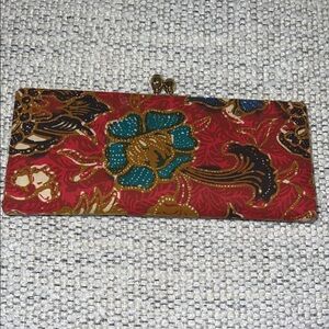 Floral Red and Teal Women's Clutch